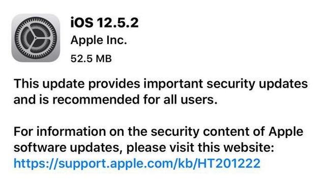 临夏苹果手机维修分享iOS12.5.2发布，建议所有老苹果用户安装 